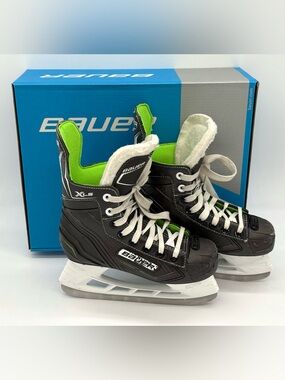 GUC Bauer Little Boys XLS Junior Hockey Skates in Black / Green 1 R
